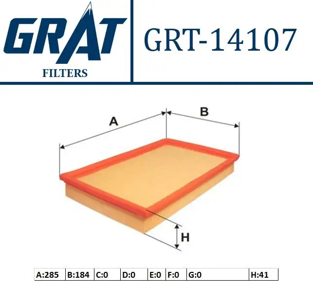 GRAT 14107 Hava Filtresi 834297 resmi