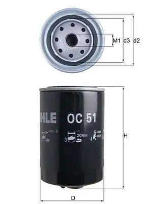 MAHLE OC51 Yağ Filtresi resmi