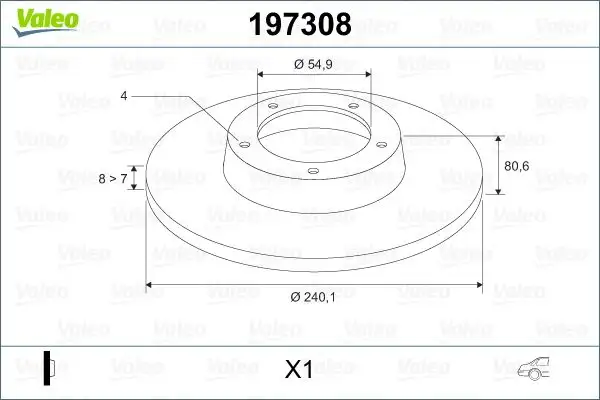 VALEO 197308 Arka Fren Diski 7701207823 resmi