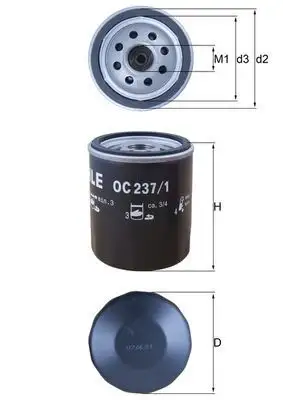 MAHLE OC237/1 Yağ Filtresi resmi