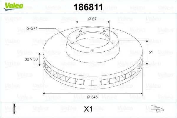 VALEO 186811 Ön Fren Diski A1634210512 resmi