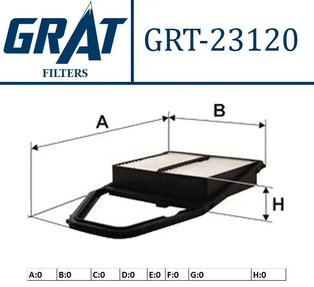 GRAT 23120 Hava Filtresi 17220PLC000 resmi