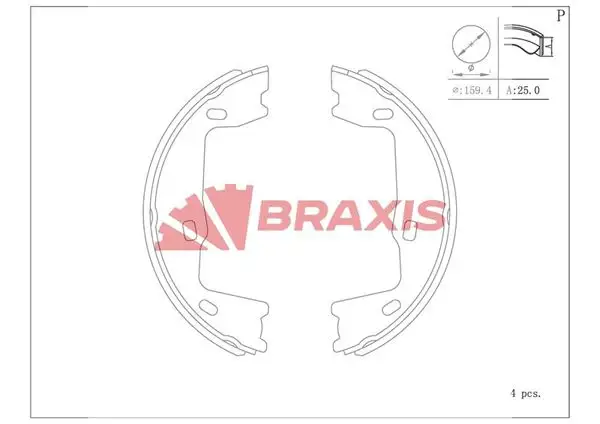 BRAXIS AC0101 El Fren Balatası resmi