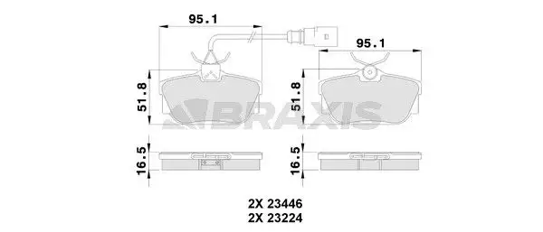 BRAXIS AB0229 Arka Fren Balatası 7D0698451G resmi