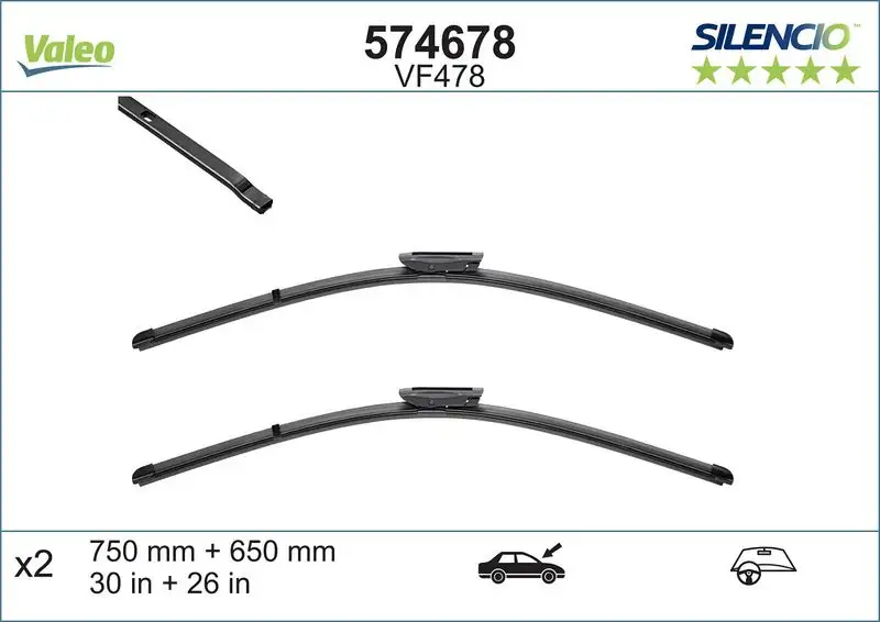VALEO 574678 Silecek Süpürgesi (Takım) 288902484R resmi