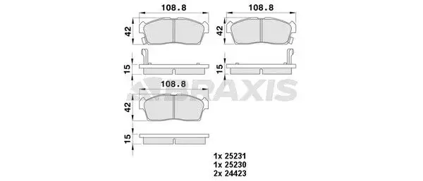 BRAXIS AA0395 Ön Fren Balatası 4605A340 resmi