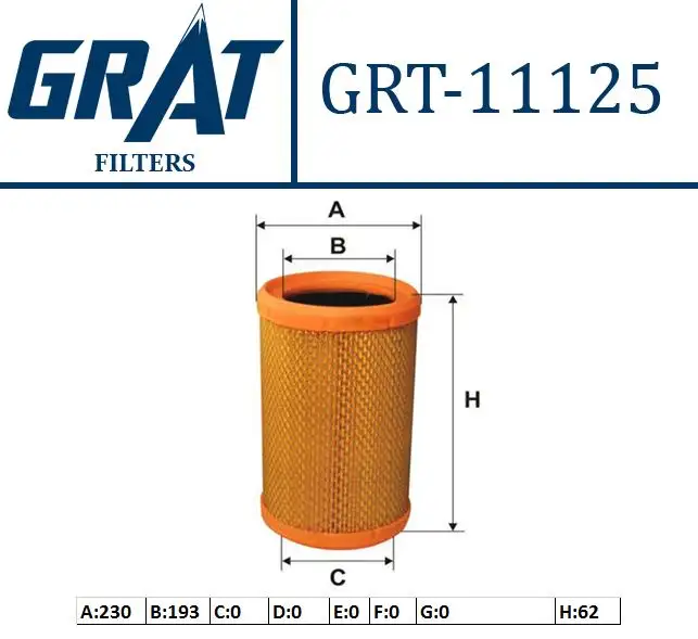 GRAT 11125 Hava Filtresi 7701039857 resmi