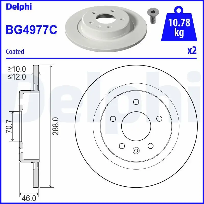 DELPHI BG4977C Arka Fren Diski 13521008 resmi
