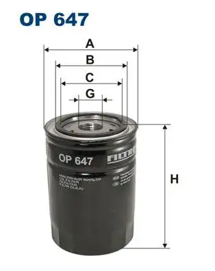 FILTRON OP647 Yağ Filtresi resmi