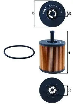 MAHLE OX556D Yağ Filtresi 07Z115562 resmi
