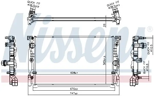 NISSENS 606230 Radyatör 17118576506 resmi