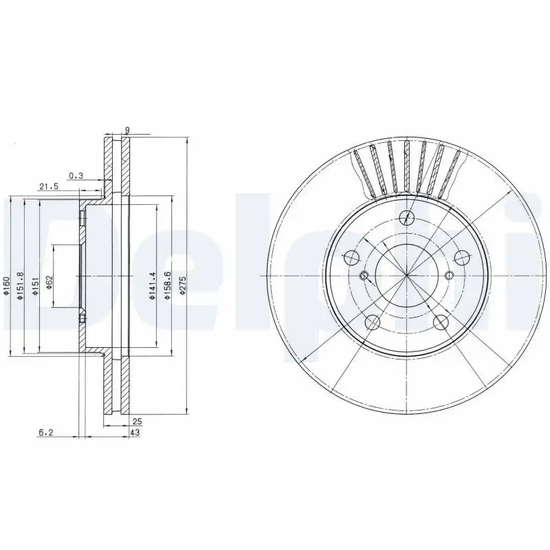 DELPHI BG3856 Ön Fren Diski resmi