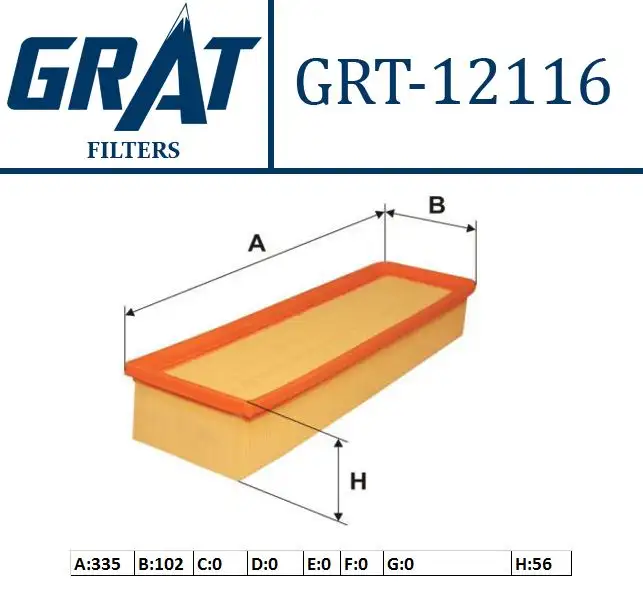 GRAT 12116 Hava Filtresi 1444X1 resmi