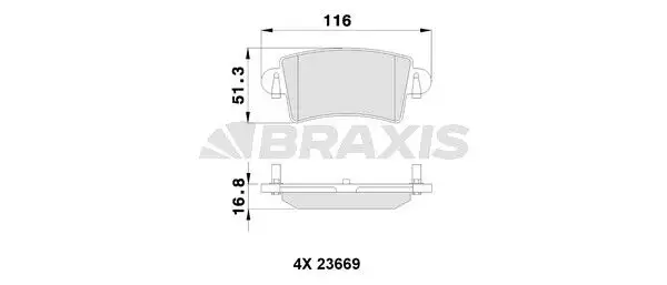 BRAXIS AB0113 Arka Fren Balatası resmi