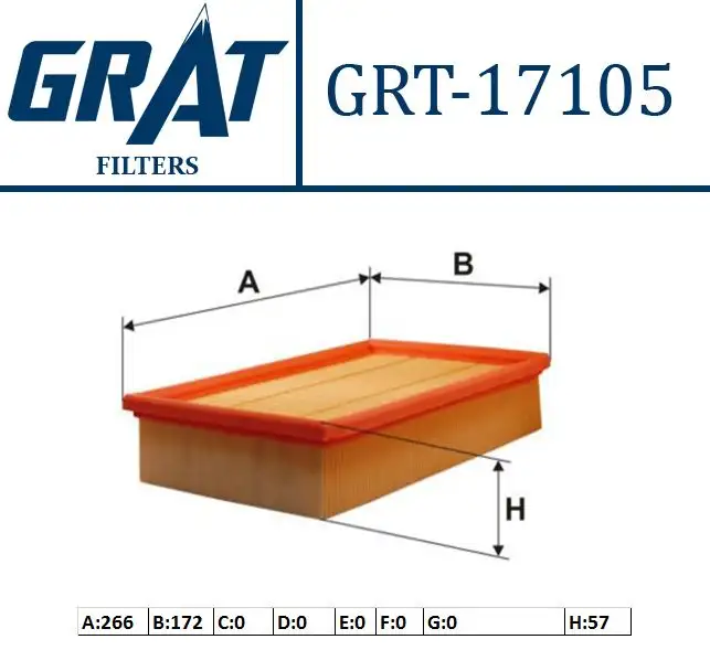 GRAT 17105 Hava Filtresi 3M519601DA resmi