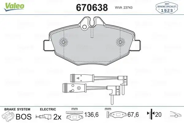 VALEO 670638 Ön Fren Balatası resmi