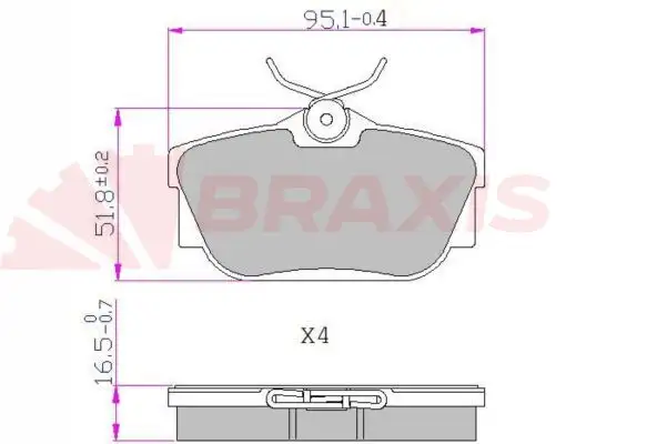 BRAXIS AA0608 Arka Fren Balatası resmi