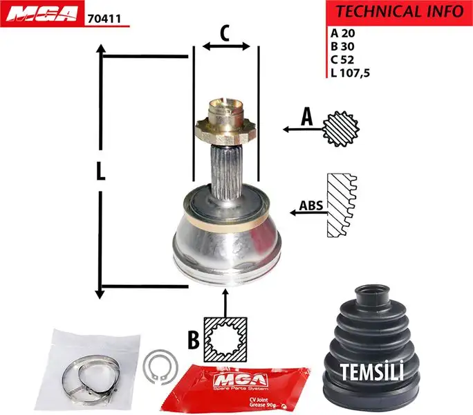 MGA 70411 Aks Kafası (Dış) 6Q0498099C resmi