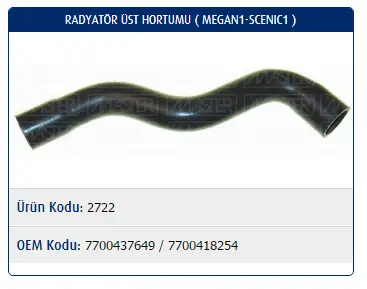MASTER M2722 Radyatör Üst Hortumu 7700437649 resmi