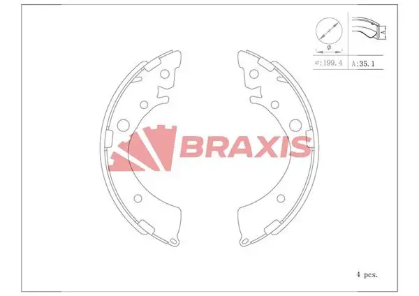 BRAXIS AC0142 Arka Fren Balatası resmi