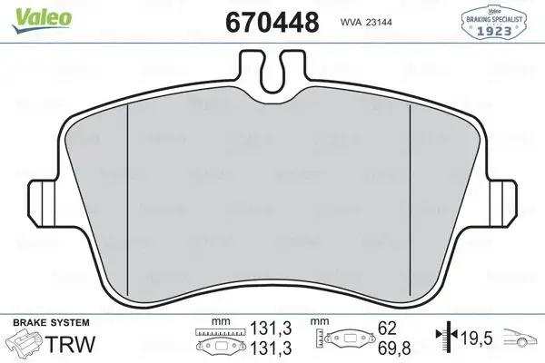 VALEO 670448 Ön Fren Balatası resmi