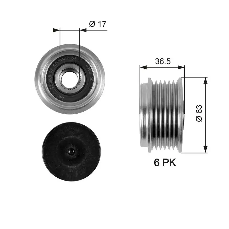 GATES OAP7051 Alternatör Kasnağı 5M5Q10344AA resmi