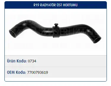 MASTER M0734 Radyatör Üst Hortumu resmi