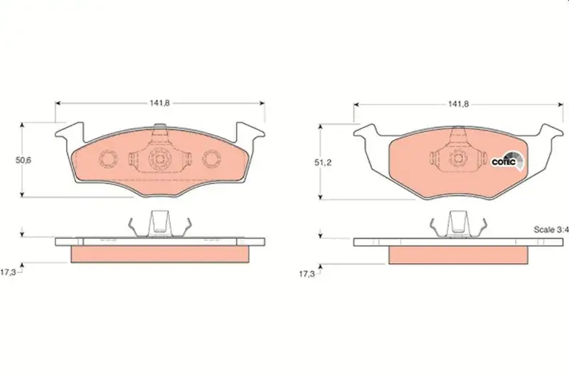 TRW GDB1274 Ön Fren Balatası 6N0698151C resmi
