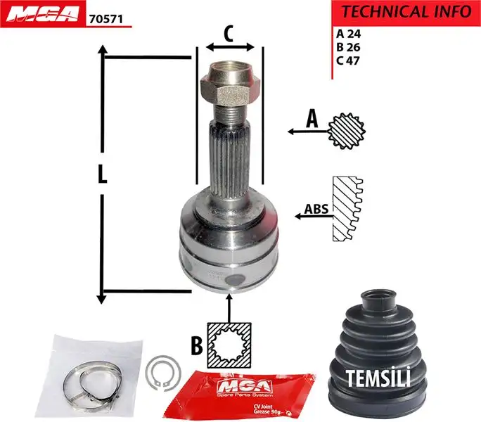 MGA 70571 Aks Kafası (Dış) resmi