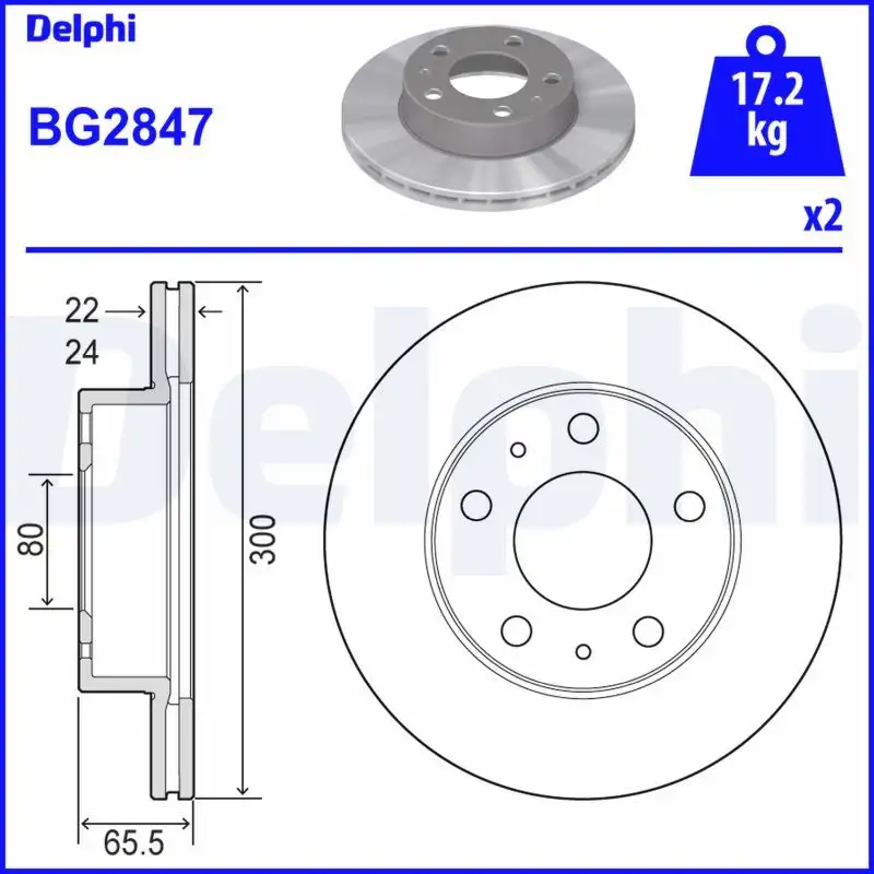 DELPHI BG2847 Ön Fren Diski resmi
