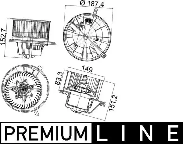 MAHLE AB148000P Kalorifer Motoru resmi