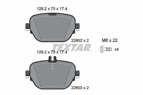 TEXTAR 2260201 Arka Fren Balatası resmi