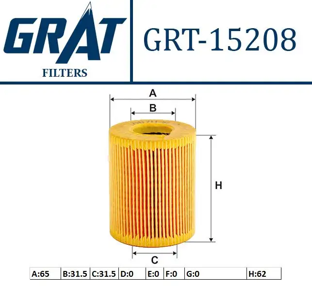 GRAT 15208 Yağ Filtresi 03D198819A resmi