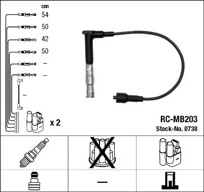 NGK 0738 (RCMB203) Buji Kablosu resmi