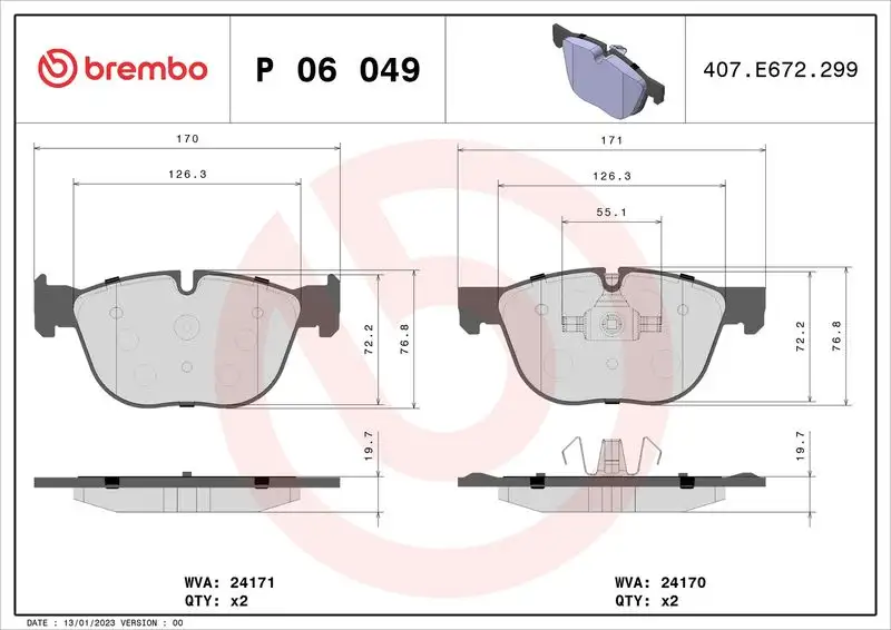 BREMBO P06049 Ön Fren Balatası resmi