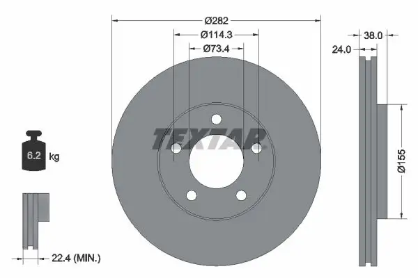 TEXTAR 92153100 Ön Fren Diski resmi