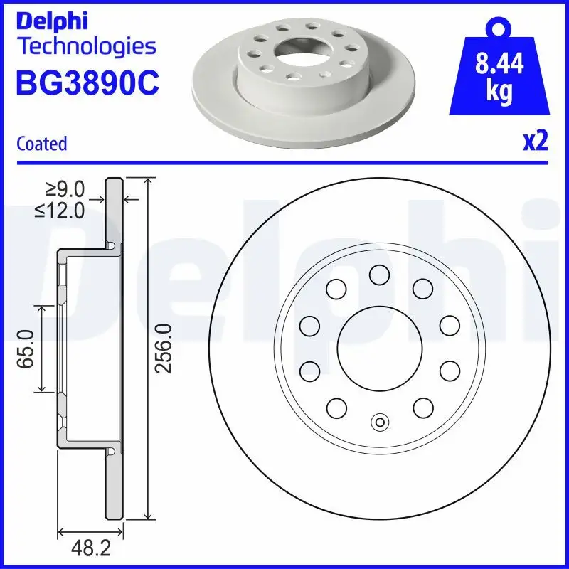 DELPHI BG3890C Arka Fren Diski resmi