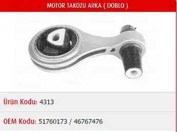 MASTER M4313 Motor Takozu (Arka) 51760173 resmi