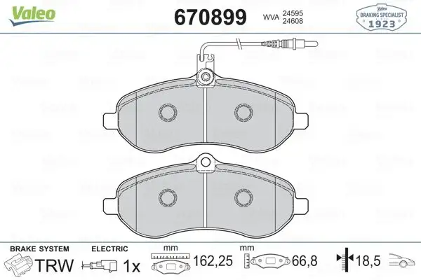 VALEO 670899 Ön Fren Balatası resmi