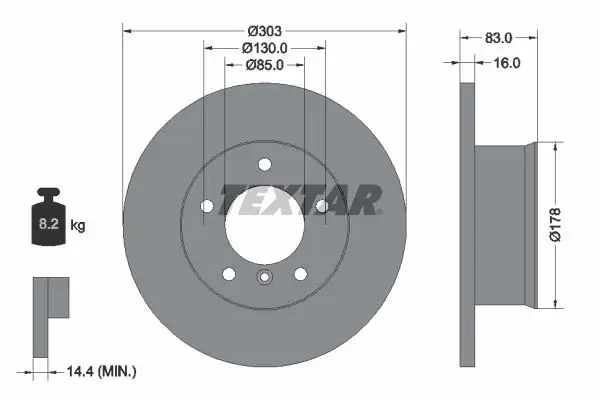 TEXTAR 92020300 Ön Fren Diski A4604210112 resmi