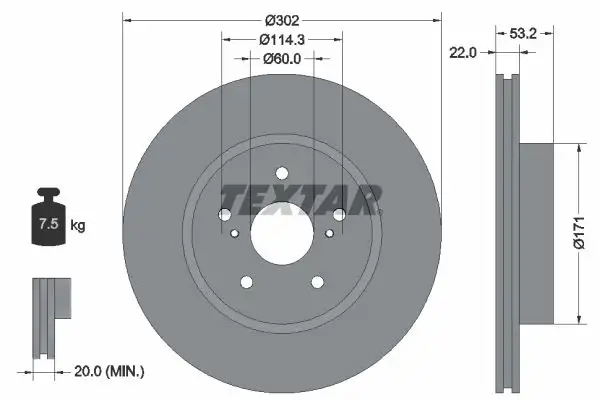 TEXTAR 92180403 Ön Fren Diski resmi