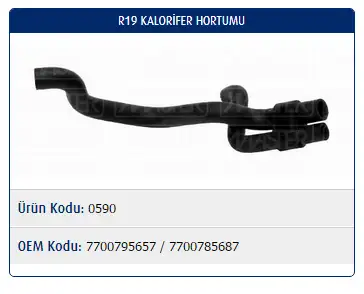 MASTER M0590 Kalorifer Hortumu 7700795657 resmi