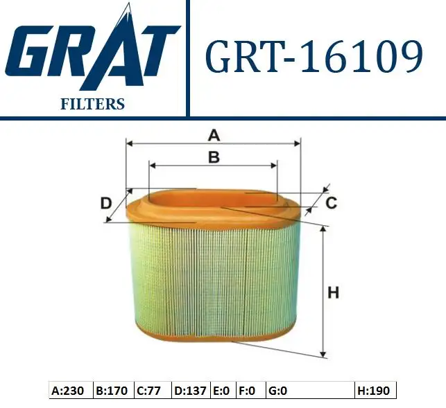 GRAT 16109 Hava Filtresi 281304A001 resmi
