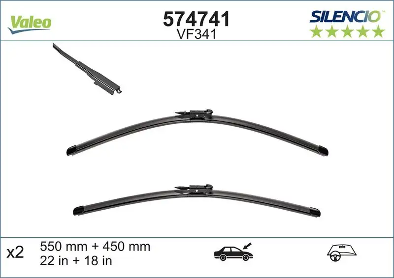VALEO 574741 Silecek Süpürgesi (Takım) 61615A43583 resmi