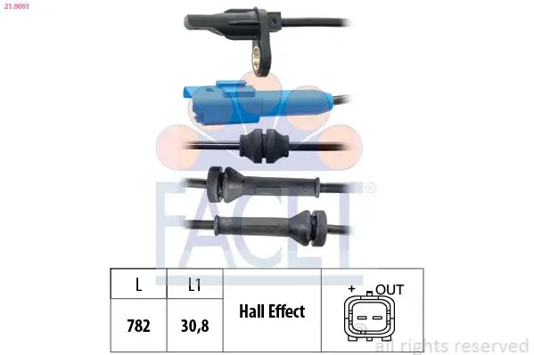 FACET 21.0061 ABS Hız Sensörü (Arka) 454598 resmi