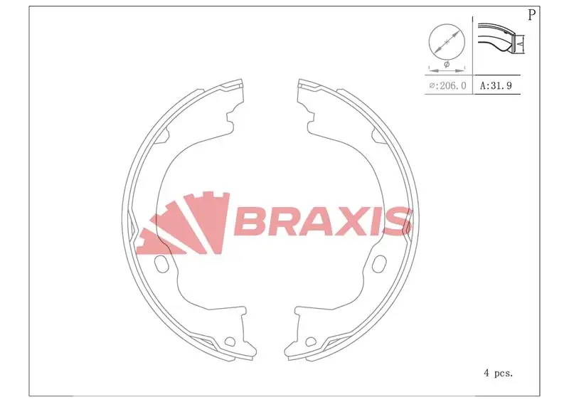 BRAXIS AC0190 El Fren Balatası 68003607AB resmi