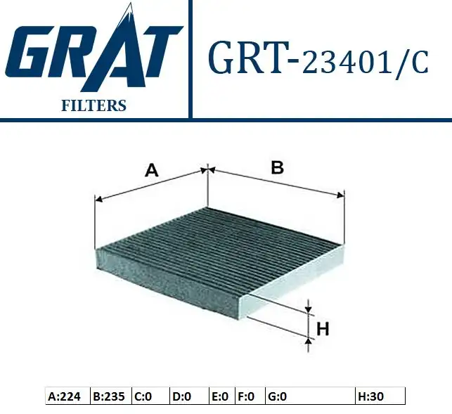 GRAT 23401C Polen Filtresi (Karbonlu) 80292SFY003 resmi