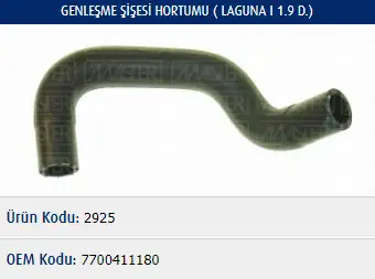 MASTER M2925 Yedek Su Deposu Hortumu 7700411180 resmi