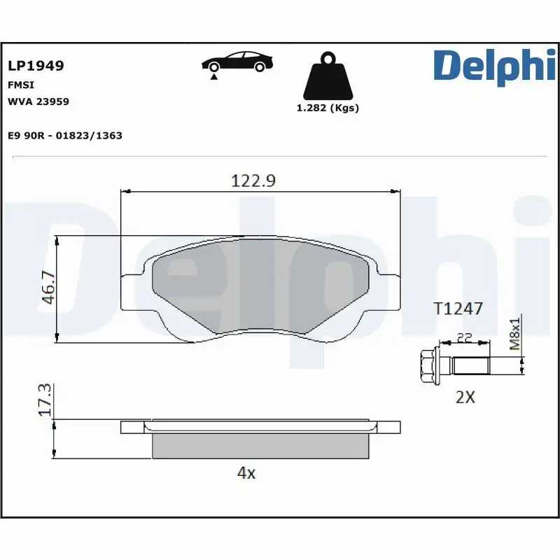 DELPHI LP1949 Ön Fren Balatası resmi