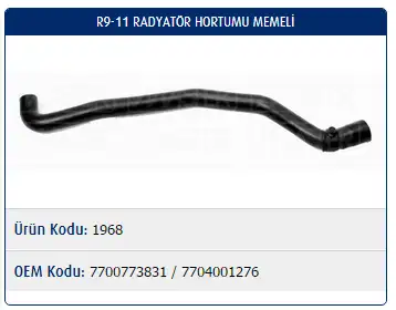 MASTER M1968 Radyatör Üst Hortumu 7700773831 resmi